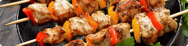 Meat on the skewer